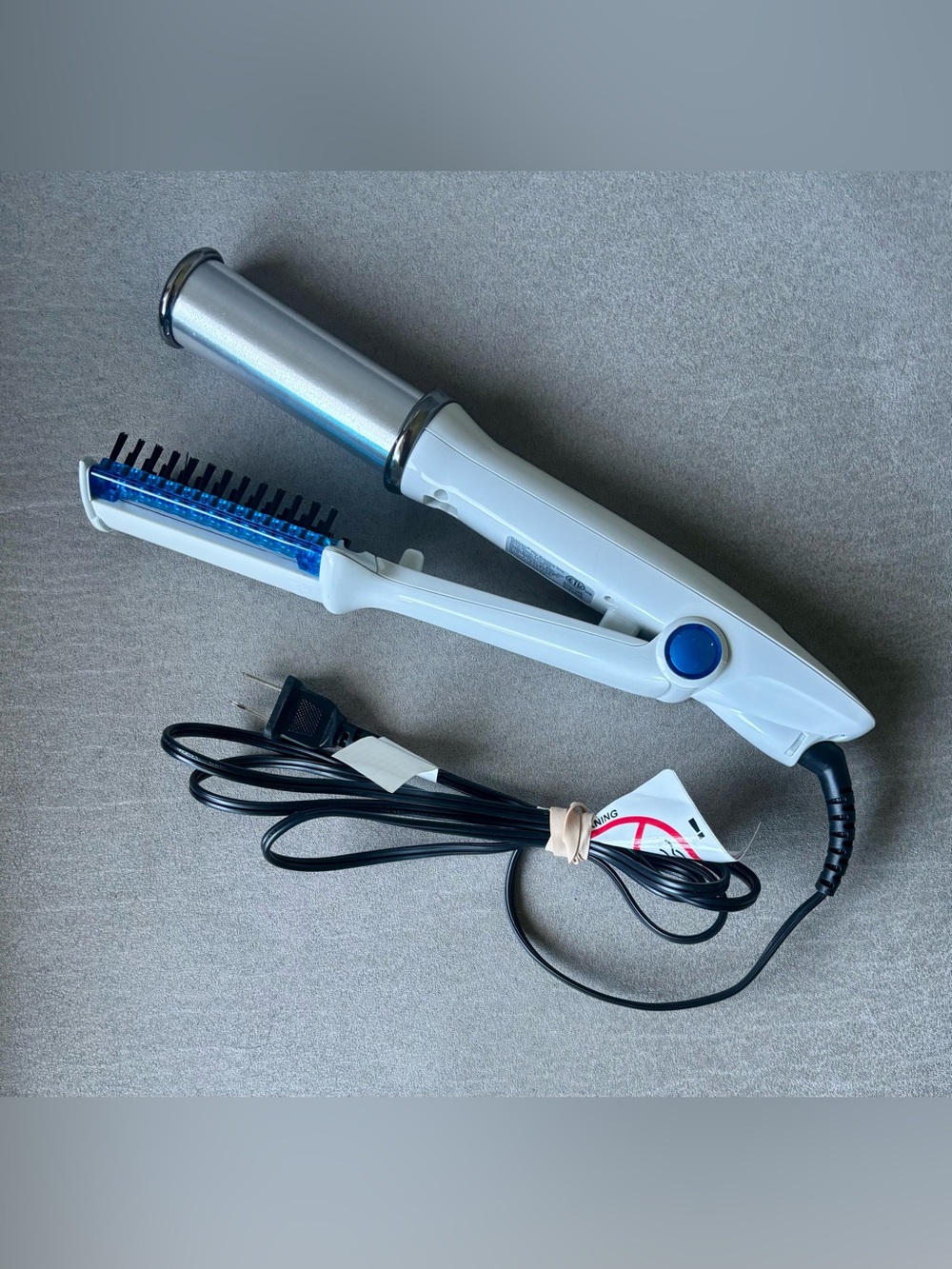 InStyler Wet 2 Dry Rotating Curling Iron Brush 1.25" Clear Blue IS 1001.1